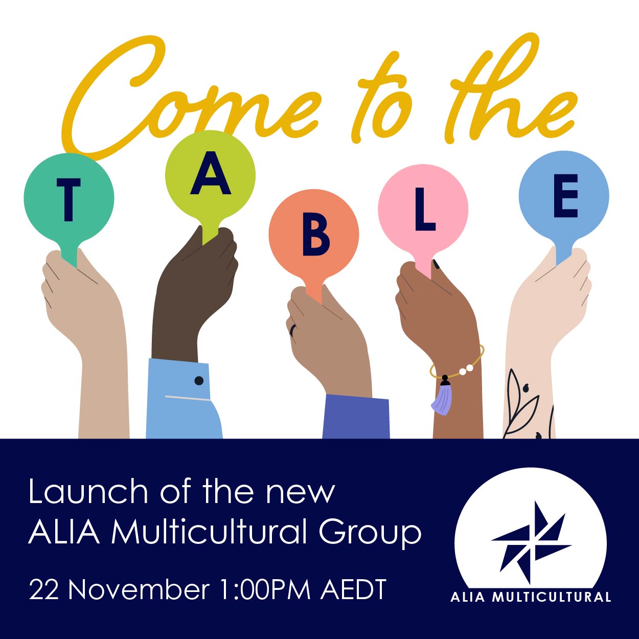 Come to the table | Launch of ALIA Multicultural